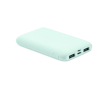 Rectangular power bank made from recycled ABS, 5,000 mAh colour light blue