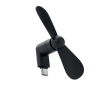Portable phone fan with USB-C port connection colour black