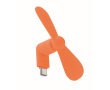 Portable phone fan with USB-C port connection colour orange