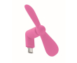 Portable phone fan with USB-C port connection colour fuchsia