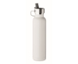 Recycled stainless steel thermal bottle with straw and handle, 660ml colour white