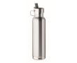 Recycled stainless steel thermal bottle with straw and handle, 660ml colour matt silver