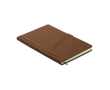 Synthetic leather notebook, hard cover, mobile pocket, A5 lined pages colour brown