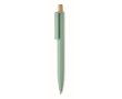 Monochrome pen with bamboo push-button and blue ink colour mint green