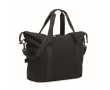 RPET travel bag with adjustable strap and trolley support colour black