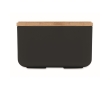 Lunchbox made from corn with bamboo lid and elastic closure, 1L colour black