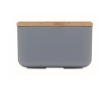 Lunchbox made from corn with bamboo lid and elastic closure, 1L colour matt black