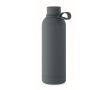Recycled stainless steel thermal bottle with rubber finish, 500ml colour matt black