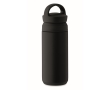 Small leak-proof stainless steel thermal bottle with handle, 320ml colour black