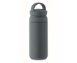 Small leak-proof stainless steel thermal bottle with handle, 320ml colour matt black