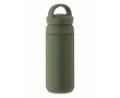Small leak-proof stainless steel thermal bottle with handle, 320ml colour dark green