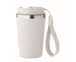 Stainless steel thermal cup with carry strap, 350ml colour white