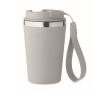 Stainless steel thermal cup with carry strap, 350ml colour grey