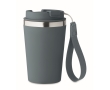 Stainless steel thermal cup with carry strap, 350ml colour matt black
