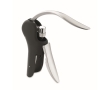 Semi-automatic corkscrew with rubber finish colour black