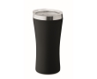 Recycled stainless steel thermal cup with clear lid, 160ml colour black