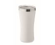 Recycled stainless steel thermal cup with clear lid, 160ml colour white