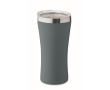 Recycled stainless steel thermal cup with clear lid, 160ml colour matt black