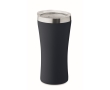 Recycled stainless steel thermal cup with clear lid, 160ml colour navy-blue