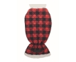 Ice scraper with sherpa-lined glove cover colour red