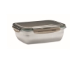 Recycled stainless steel lunchbox with divider, 1.5L colour transparent grey