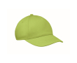 Kids cotton 5-panel cap 180 g/m² colour lime