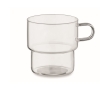 Fully borosilicate glass mug with stackable design, 300 ml colour transparent