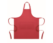 Adjustable long polycotton apron 240 g/m² colour red