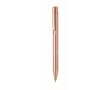 Recycled aluminium push pen with rose gold details, blue ink colour rose gold