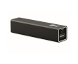 Recycled aluminium power bank for smartphones, 2,600 mAh colour black
