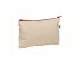 Organic cotton toiletry bag with colourful zip, 340 g/m² colour red