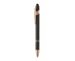 Recycled aluminium pen with rose gold details, blue ink colour black