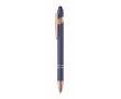 Recycled aluminium pen with rose gold details, blue ink colour blue