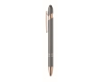 Recycled aluminium pen with rose gold details, blue ink colour dark grey