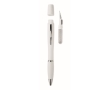 Pen with built-in earphone cleaning kit, blue ink colour white