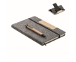 Hard-cover felt notebook with mobile stand, A5 lined pages colour dark grey