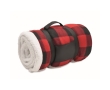 Checked sherpa and polyester blanket, 230 g/m² colour red
