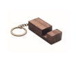 Walnut wood keyring with mobile phone stand function colour wood