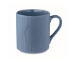 Matte ceramic mug with embossed finish, 340 ml colour blue