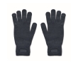 Recycled polyester gloves with patch colour navy-blue