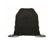 Recycled cotton and RPET drawstring backpack, 140 g/m² colour black