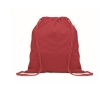 Recycled cotton and RPET drawstring backpack, 140 g/m² colour red