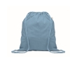 Recycled cotton and RPET drawstring backpack, 140 g/m² colour matt black