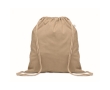 Recycled cotton and RPET drawstring backpack, 140 g/m² colour khaki
