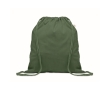 Recycled cotton and RPET drawstring backpack, 140 g/m² colour dark green