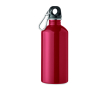 Recycled stainless steel bottle with carabiner 500 ml colour red