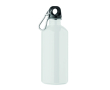 Recycled stainless steel bottle with carabiner 500 ml colour white