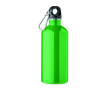 Recycled stainless steel bottle with carabiner 500 ml colour green