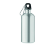 Recycled stainless steel bottle with carabiner 500 ml colour matt silver
