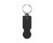 Recycled aluminium keyring for shopping trolley use colour black